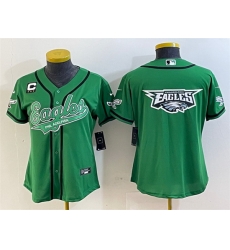 Women Philadelphia Eagles Green Team Big Logo With 3 Star C Patch Cool Base Stitched Baseball Jersey 28Run Small 29 Women Philadelphia Eagles Green Team Big Logo With 3 Star C Patch Cool Base Stitched Baseball Jersey 28Run Small 29