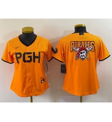 Women Pittsburgh Pirates Gold 2023 City Connect Team Big Logo Stitched Jersey Women Pittsburgh Pirates Gold 2023 City Connect Team Big Logo Stitched Jersey