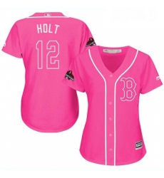 Womens Majestic Boston Red Sox 12 Brock Holt Authentic Pink Fashion 2018 World Series Champions MLB Jersey Womens Majestic Boston Red Sox 12 Brock Holt Authentic Pink Fashion 2018 World Series Champions MLB Jersey