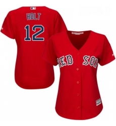 Womens Majestic Boston Red Sox 12 Brock Holt Authentic Red Alternate Home MLB Jersey Womens Majestic Boston Red Sox 12 Brock Holt Authentic Red Alternate Home MLB Jersey