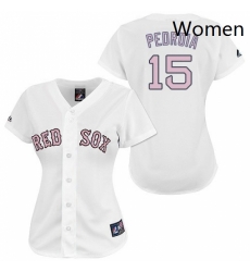Womens Majestic Boston Red Sox 15 Dustin Pedroia Replica WhitePink No MLB Jersey Womens Majestic Boston Red Sox 15 Dustin Pedroia Replica WhitePink No MLB Jersey