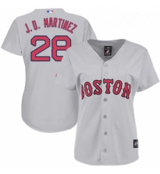 Womens Majestic Boston Red Sox 28 J D Martinez Authentic Grey Road MLB Jersey Womens Majestic Boston Red Sox 28 J D Martinez Authentic Grey Road MLB Jersey