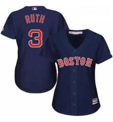 Womens Majestic Boston Red Sox 3 Babe Ruth Replica Navy Blue Alternate Road MLB Jersey Womens Majestic Boston Red Sox 3 Babe Ruth Replica Navy Blue Alternate Road MLB Jersey