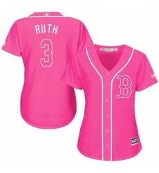 Womens Majestic Boston Red Sox 3 Babe Ruth Replica Pink Fashion MLB Jersey Womens Majestic Boston Red Sox 3 Babe Ruth Replica Pink Fashion MLB Jersey