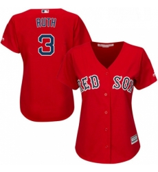 Womens Majestic Boston Red Sox 3 Babe Ruth Replica Red Alternate Home MLB Jersey Womens Majestic Boston Red Sox 3 Babe Ruth Replica Red Alternate Home MLB Jersey