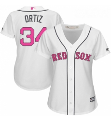 Womens Majestic Boston Red Sox 34 David Ortiz Replica White Mothers Day MLB Jersey Womens Majestic Boston Red Sox 34 David Ortiz Replica White Mothers Day MLB Jersey