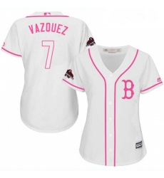 Womens Majestic Boston Red Sox 7 Christian Vazquez Authentic White Fashion 2018 World Series Champions MLB Jersey Womens Majestic Boston Red Sox 7 Christian Vazquez Authentic White Fashion 2018 World Series Champions MLB Jersey