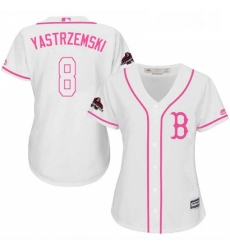 Womens Majestic Boston Red Sox 8 Carl Yastrzemski Authentic White Fashion 2018 World Series Champions MLB Jersey Womens Majestic Boston Red Sox 8 Carl Yastrzemski Authentic White Fashion 2018 World Series Champions MLB Jersey