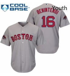 Youth Majestic Boston Red Sox 16 Andrew Benintendi Authentic Grey Road Cool Base 2018 World Series Champions MLB Jersey Youth Majestic Boston Red Sox 16 Andrew Benintendi Authentic Grey Road Cool Base 2018 World Series Champions MLB Jersey