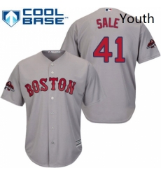 Youth Majestic Boston Red Sox 41 Chris Sale Authentic Grey Road Cool Base 2018 World Series Champions MLB Jersey Youth Majestic Boston Red Sox 41 Chris Sale Authentic Grey Road Cool Base 2018 World Series Champions MLB Jersey