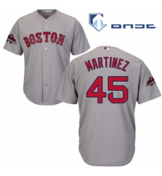 Youth Majestic Boston Red Sox 45 Pedro Martinez Authentic Grey Road Cool Base 2018 World Series Champions MLB Jersey Youth Majestic Boston Red Sox 45 Pedro Martinez Authentic Grey Road Cool Base 2018 World Series Champions MLB Jersey