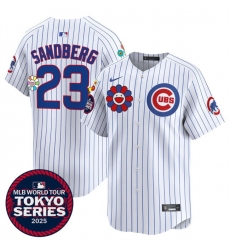 Men Chicago Cubs 23 Ryne Sandberg White 2025 Tokyo Series Limited Stitched Baseball Jersey Men Chicago Cubs 23 Ryne Sandberg White 2025 Tokyo Series Limited Stitched Baseball Jersey