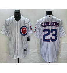Men Chicago Cubs 23 Ryne Sandberg White Stitched Cool Base Nike Jersey Men Chicago Cubs 23 Ryne Sandberg White Stitched Cool Base Nike Jersey