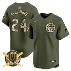 Men Chicago Cubs 24 Cody Bellinger Green Armed Forces Day Vapor Limited Stitched Baseball Jersey