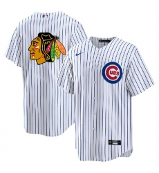 Men Chicago Cubs 26 Blackhawks White Cool Base Stitched Baseball Jersey Men Chicago Cubs 26 Blackhawks White Cool Base Stitched Baseball Jersey