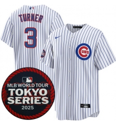Men Chicago Cubs 3 Justin Turner White 2025 World Tour Tokyo Series Home Stitched Baseball Jersey Men Chicago Cubs 3 Justin Turner White 2025 World Tour Tokyo Series Home Stitched Baseball Jersey