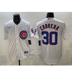 Men Chicago Cubs 30 Edward Cabrera White 2026 Cool Base Stitched Baseball Jersey Men Chicago Cubs 30 Edward Cabrera White 2026 Cool Base Stitched Baseball Jersey