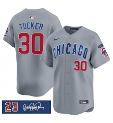 Men Chicago Cubs 30 Kyle Tucker Gray 27Ryne Sandberg Tribute 27 Vapor Limited V3 Stitched Baseball Jersey Men Chicago Cubs 30 Kyle Tucker Gray 27Ryne Sandberg Tribute 27 Vapor Limited V3 Stitched Baseball Jersey