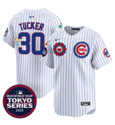 Men Chicago Cubs 30 Kyle Tucker White 2025 Tokyo Series Limited Stitched Baseball Jersey Men Chicago Cubs 30 Kyle Tucker White 2025 Tokyo Series Limited Stitched Baseball Jersey