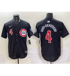 Men Chicago Cubs 4 Pete Crow Armstrong Black Limited Stitched Baseball Jersey Men Chicago Cubs 4 Pete Crow Armstrong Black Limited Stitched Baseball Jersey