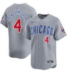 Men Chicago Cubs 4 Pete Crow Armstrong Grey Limited Stitched Baseball Jersey Men Chicago Cubs 4 Pete Crow Armstrong Grey Limited Stitched Baseball Jersey