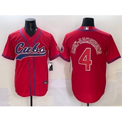 Men Chicago Cubs 4 Pete Crow Armstrong Red Cool Base Stitched Baseball Jersey