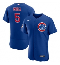 Men Chicago Cubs 5 Christopher Morel Blue Flex Base Stitched Baseball Jersey Men Chicago Cubs 5 Christopher Morel Blue Flex Base Stitched Baseball Jersey
