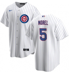 Men Chicago Cubs 5 Christopher Morel Chicago White Cool Base Stitched Baseball Jersey Men Chicago Cubs 5 Christopher Morel Chicago White Cool Base Stitched Baseball Jersey