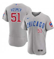 Men Chicago Cubs 51 Eric Hosmer Grey Flex Base Stitched Baseball Jersey Men Chicago Cubs 51 Eric Hosmer Grey Flex Base Stitched Baseball Jersey
