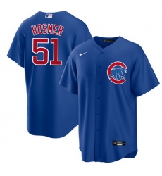 Men Chicago Cubs 51 Eric Hosmer Royal Cool Base Stitched Jersey Men Chicago Cubs 51 Eric Hosmer Royal Cool Base Stitched Jersey