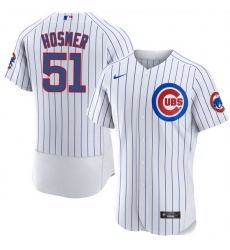 Men Chicago Cubs 51 Eric Hosmer White Flex Base Stitched Baseball Jersey Men Chicago Cubs 51 Eric Hosmer White Flex Base Stitched Baseball Jersey