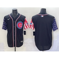 Men Chicago Cubs Blank Black 2025 Independence Day Vapor Premier Limited Stitched Baseball Jersey