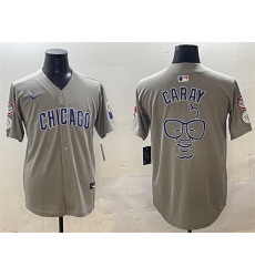 Men Chicago Cubs Grey Harry Caray 27Holy Cow 27 Patch Limited Stitched Baseball Jersey Men Chicago Cubs Grey Harry Caray 27Holy Cow 27 Patch Limited Stitched Baseball Jersey