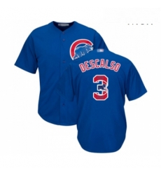 Mens Chicago Cubs 3 Daniel Descalso Authentic Royal Blue Team Logo Fashion Cool Base Baseball Jersey Mens Chicago Cubs 3 Daniel Descalso Authentic Royal Blue Team Logo Fashion Cool Base Baseball Jersey