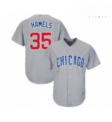 Mens Chicago Cubs 35 Cole Hamels Replica Grey Road Cool Base Baseball Jersey Mens Chicago Cubs 35 Cole Hamels Replica Grey Road Cool Base Baseball Jersey
