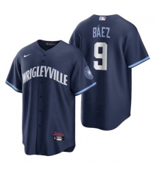 Men's Cubs Wrigleyville Javier Baez Navy City Connect Replica Jersey Men's Cubs Wrigleyville Javier Baez Navy City Connect Replica Jersey