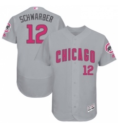 Mens Majestic Chicago Cubs 12 Kyle Schwarber Grey Mothers Day Flexbase Authentic Collection MLB Jersey Mens Majestic Chicago Cubs 12 Kyle Schwarber Grey Mothers Day Flexbase Authentic Collection MLB Jersey
