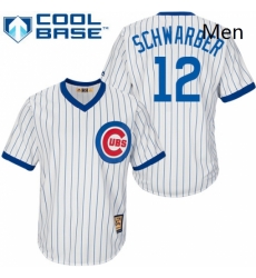 Mens Majestic Chicago Cubs 12 Kyle Schwarber Replica White Home Cooperstown MLB Jersey Mens Majestic Chicago Cubs 12 Kyle Schwarber Replica White Home Cooperstown MLB Jersey