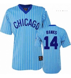 Mens Majestic Chicago Cubs 14 Ernie Banks Authentic BlueWhite Strip Cooperstown Throwback MLB Jersey Mens Majestic Chicago Cubs 14 Ernie Banks Authentic BlueWhite Strip Cooperstown Throwback MLB Jersey