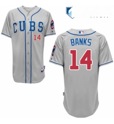 Mens Majestic Chicago Cubs 14 Ernie Banks Authentic Grey Alternate Road Cool Base MLB Jersey Mens Majestic Chicago Cubs 14 Ernie Banks Authentic Grey Alternate Road Cool Base MLB Jersey
