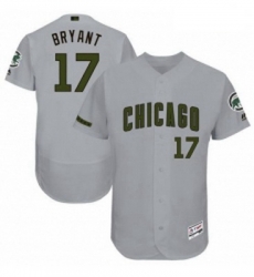 Mens Majestic Chicago Cubs 17 Kris Bryant Grey Memorial Day Authentic Collection Flex Base MLB Jersey Mens Majestic Chicago Cubs 17 Kris Bryant Grey Memorial Day Authentic Collection Flex Base MLB Jersey