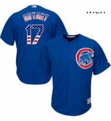 Mens Majestic Chicago Cubs 17 Kris Bryant Replica Royal Blue USA Flag Fashion MLB Jersey Mens Majestic Chicago Cubs 17 Kris Bryant Replica Royal Blue USA Flag Fashion MLB Jersey
