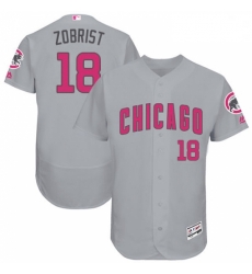 Mens Majestic Chicago Cubs 18 Ben Zobrist Grey Mothers Day Flexbase Authentic Collection MLB Jersey Mens Majestic Chicago Cubs 18 Ben Zobrist Grey Mothers Day Flexbase Authentic Collection MLB Jersey