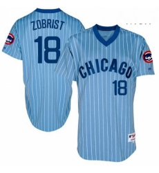 Mens Majestic Chicago Cubs 18 Ben Zobrist Replica Blue Cooperstown Throwback MLB Jersey Mens Majestic Chicago Cubs 18 Ben Zobrist Replica Blue Cooperstown Throwback MLB Jersey