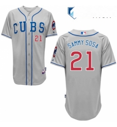 Mens Majestic Chicago Cubs 21 Sammy Sosa Authentic Grey Alternate Road Cool Base MLB Jersey Mens Majestic Chicago Cubs 21 Sammy Sosa Authentic Grey Alternate Road Cool Base MLB Jersey
