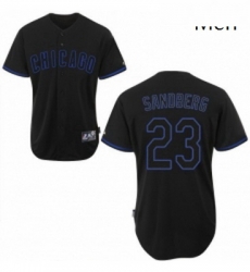 Mens Majestic Chicago Cubs 23 Ryne Sandberg Replica Black Fashion MLB Jersey Mens Majestic Chicago Cubs 23 Ryne Sandberg Replica Black Fashion MLB Jersey