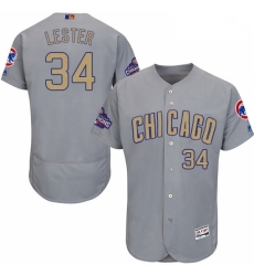 Mens Majestic Chicago Cubs 34 Jon Lester Authentic Gray 2017 Gold Champion Flex Base MLB Jersey Mens Majestic Chicago Cubs 34 Jon Lester Authentic Gray 2017 Gold Champion Flex Base MLB Jersey
