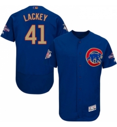 Mens Majestic Chicago Cubs 41 John Lackey Authentic Royal Blue 2017 Gold Champion Flex Base MLB Jersey Mens Majestic Chicago Cubs 41 John Lackey Authentic Royal Blue 2017 Gold Champion Flex Base MLB Jersey