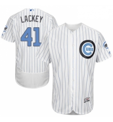 Mens Majestic Chicago Cubs 41 John Lackey Authentic White 2016 Fathers Day Fashion Flex Base MLB Jersey Mens Majestic Chicago Cubs 41 John Lackey Authentic White 2016 Fathers Day Fashion Flex Base MLB Jersey