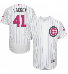 Mens Majestic Chicago Cubs 41 John Lackey Authentic White 2016 Mothers Day Fashion Flex Base MLB Jersey Mens Majestic Chicago Cubs 41 John Lackey Authentic White 2016 Mothers Day Fashion Flex Base MLB Jersey